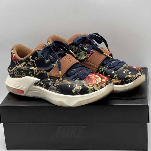 Nike KD VII EXT Floral QS 2014 Men’s 7 Midnight Navy 726438-400 Low Top Lace Up - Picture 1 of 16